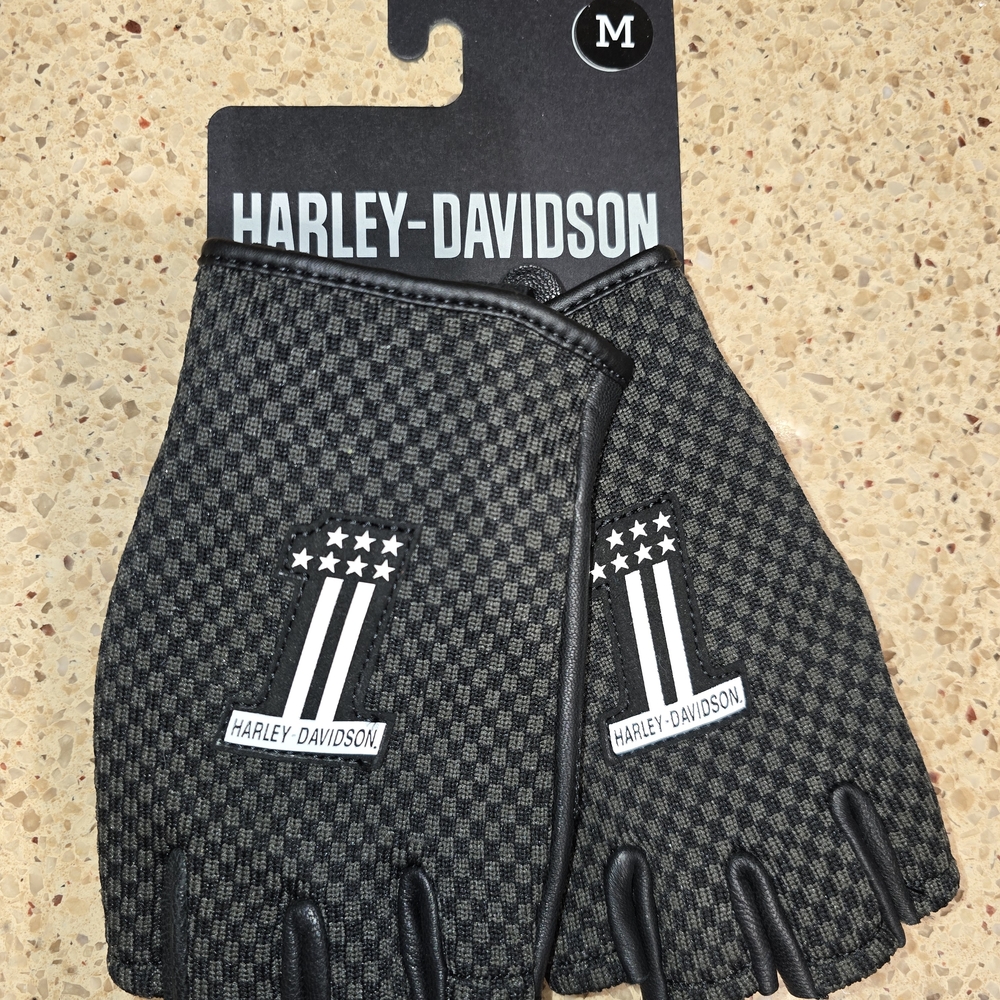 Harley-Davidson Black Checkered Women's Gloves